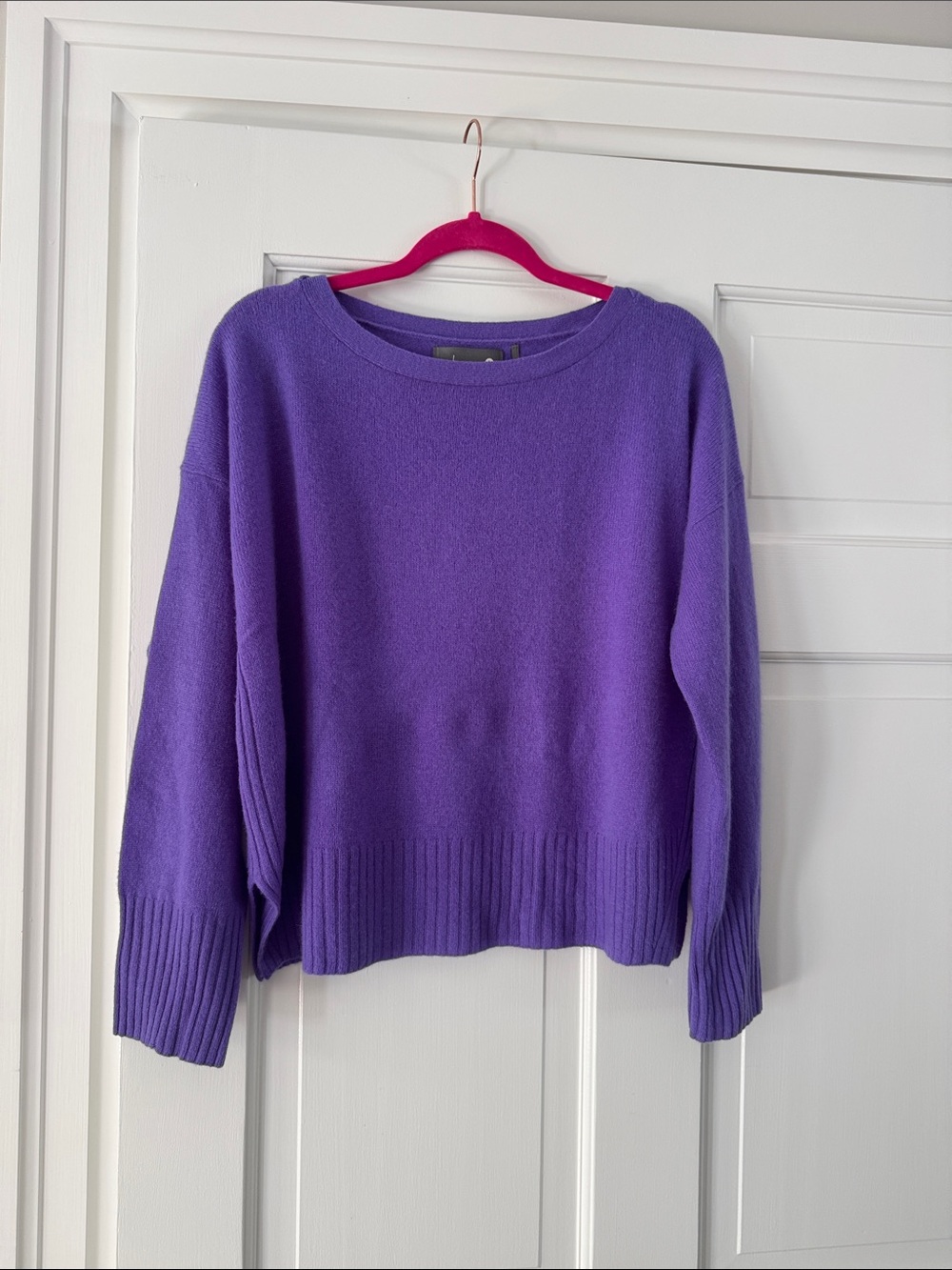 Anthropologie  Cashmere Violet/Purple Boatneck Sweater